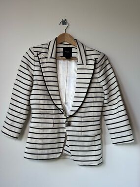 Smythe - Black & White Striped Women's Blazer